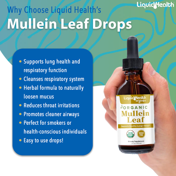 NEW! Organic Mullein Leaf Extract Drops (1000mg)