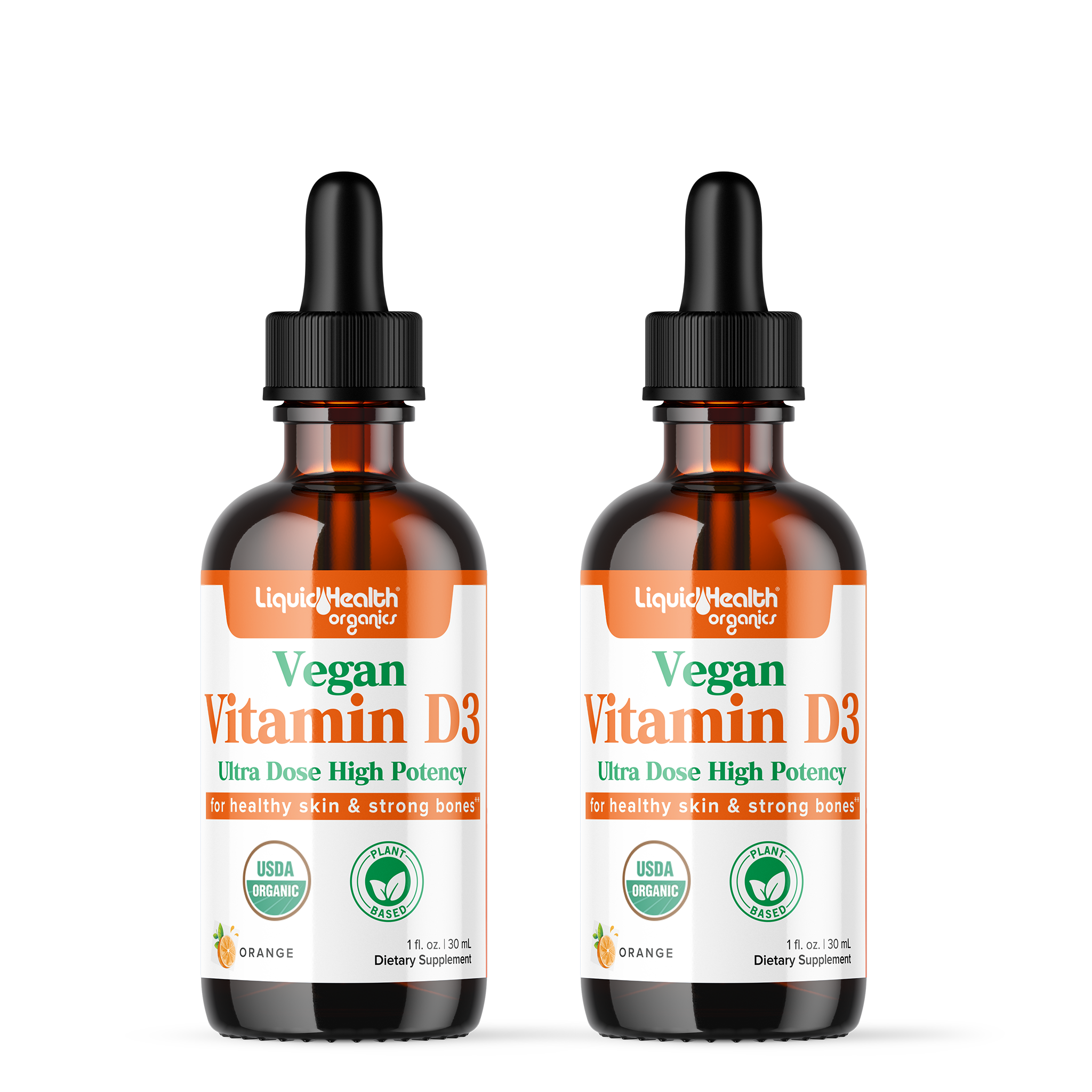Organic Vegan Liquid Bariatric Vitamin D3 Two Bottles- Liquid Health