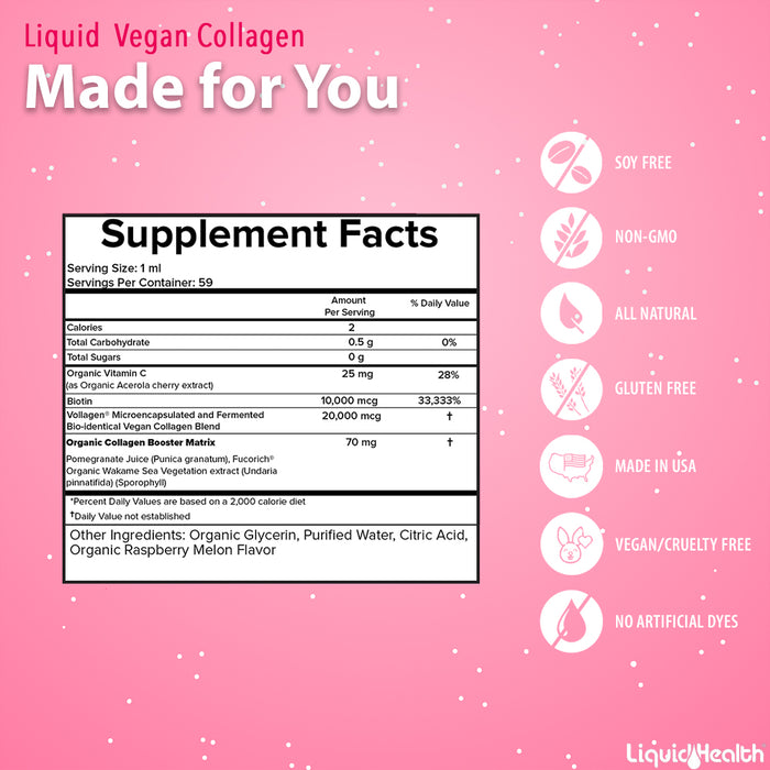 Vegan Bariatric Collagen Hair Growth Drops With Biotin - Liquid Health