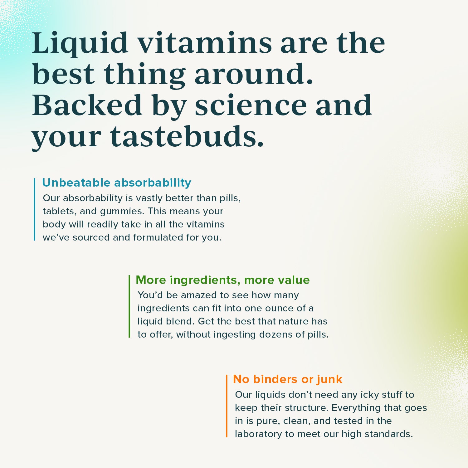 Liquid vitamins backed by science