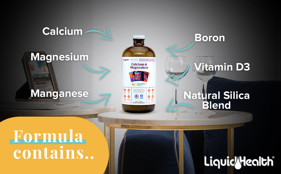 Calcium magnesium formula ingredients including Vitamin D3, Boron, and Magnesium