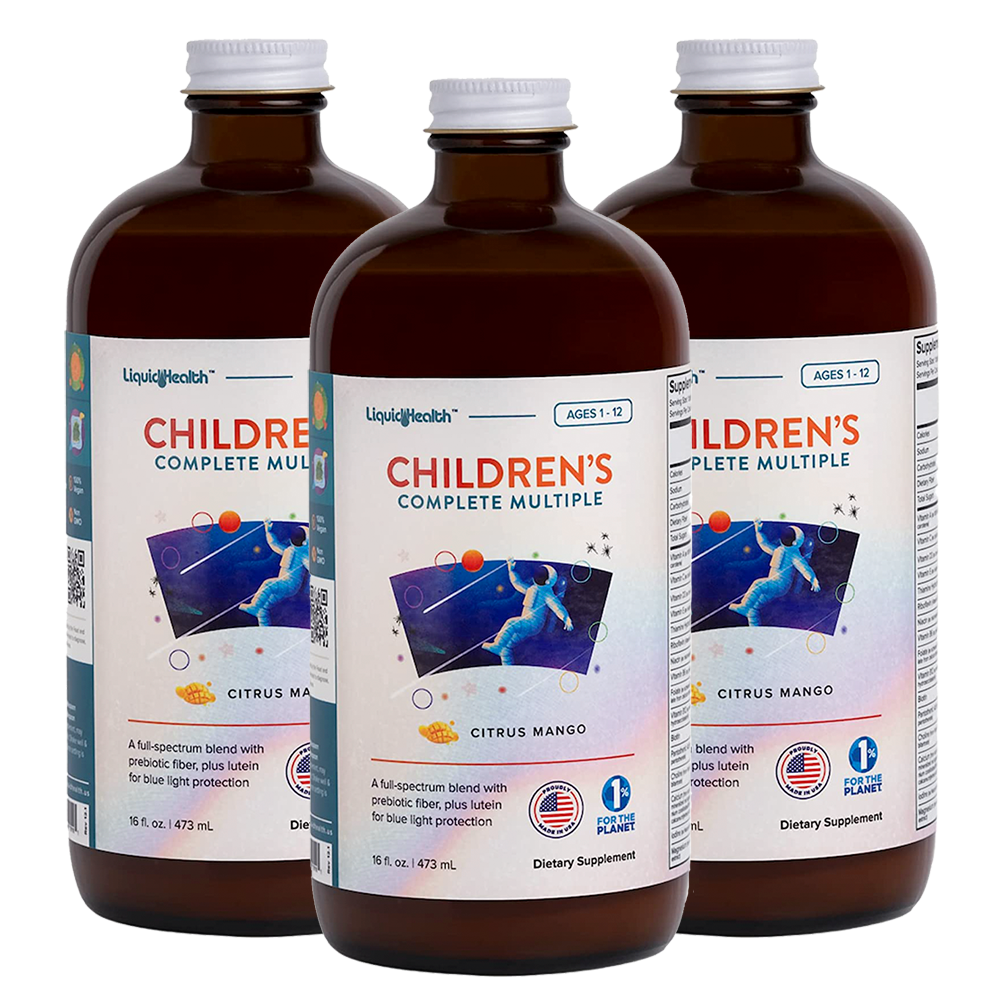 Three pack children's liquid multivitamin bottles