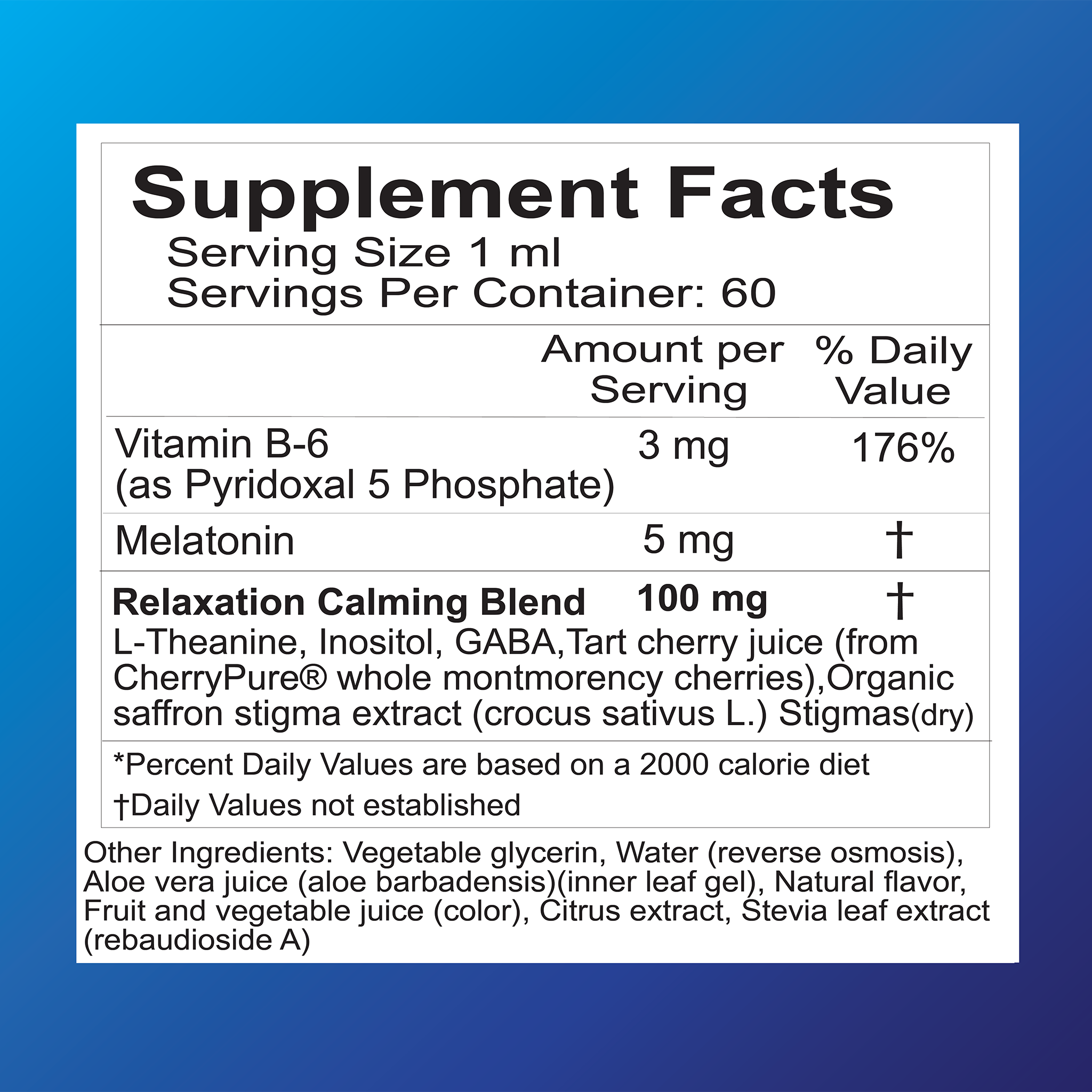 Liquid Health New Sleep well Supplement Facts