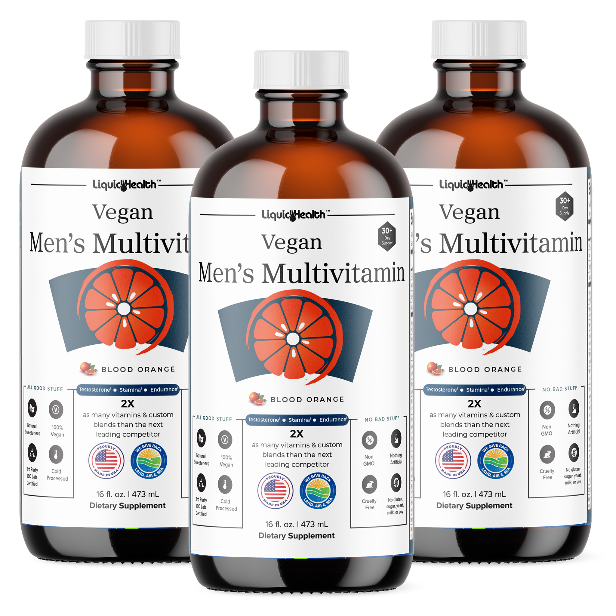 Liquid Health Vegan Men Multivitamin 3 bottles