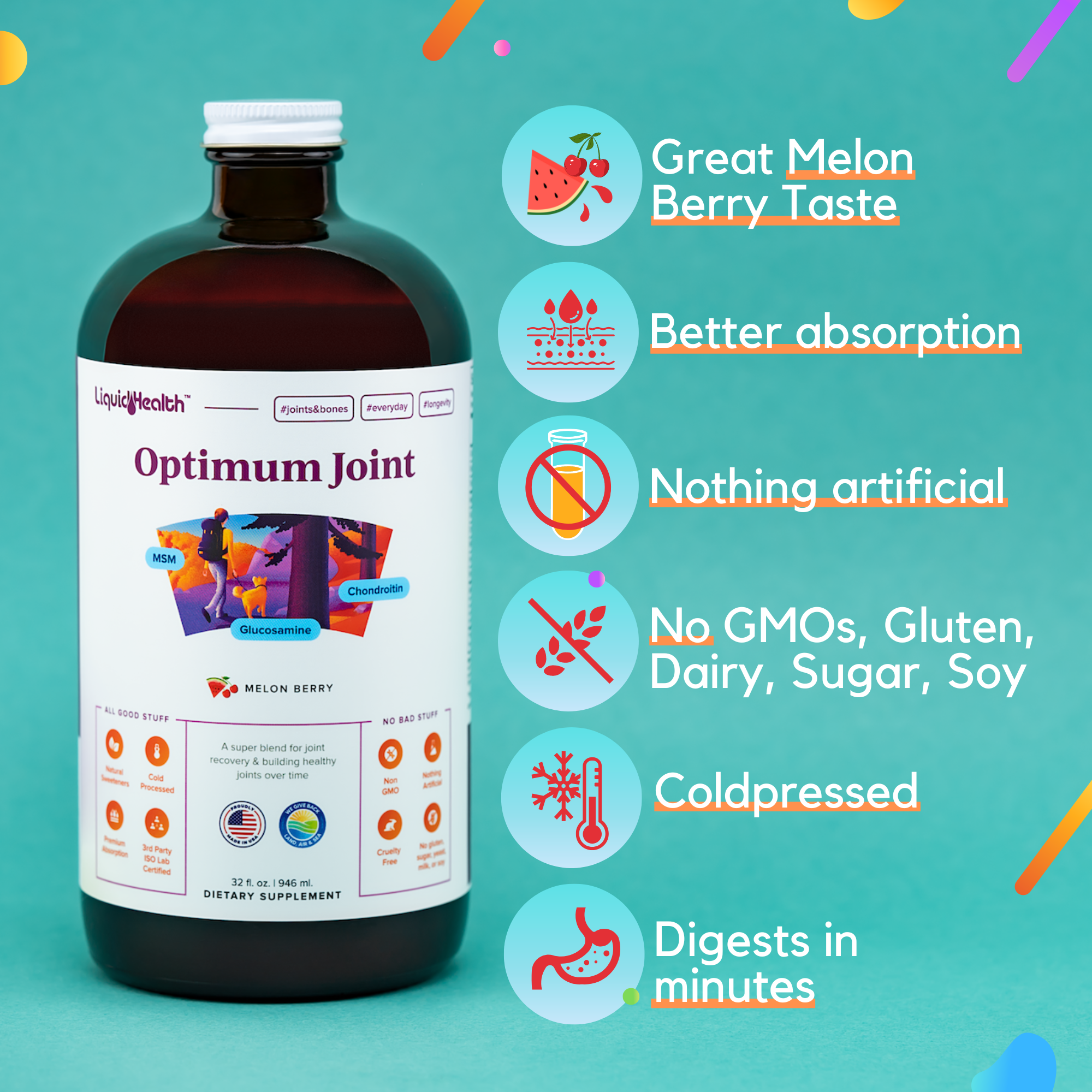 Optimum Joint melon berry liquid supplement