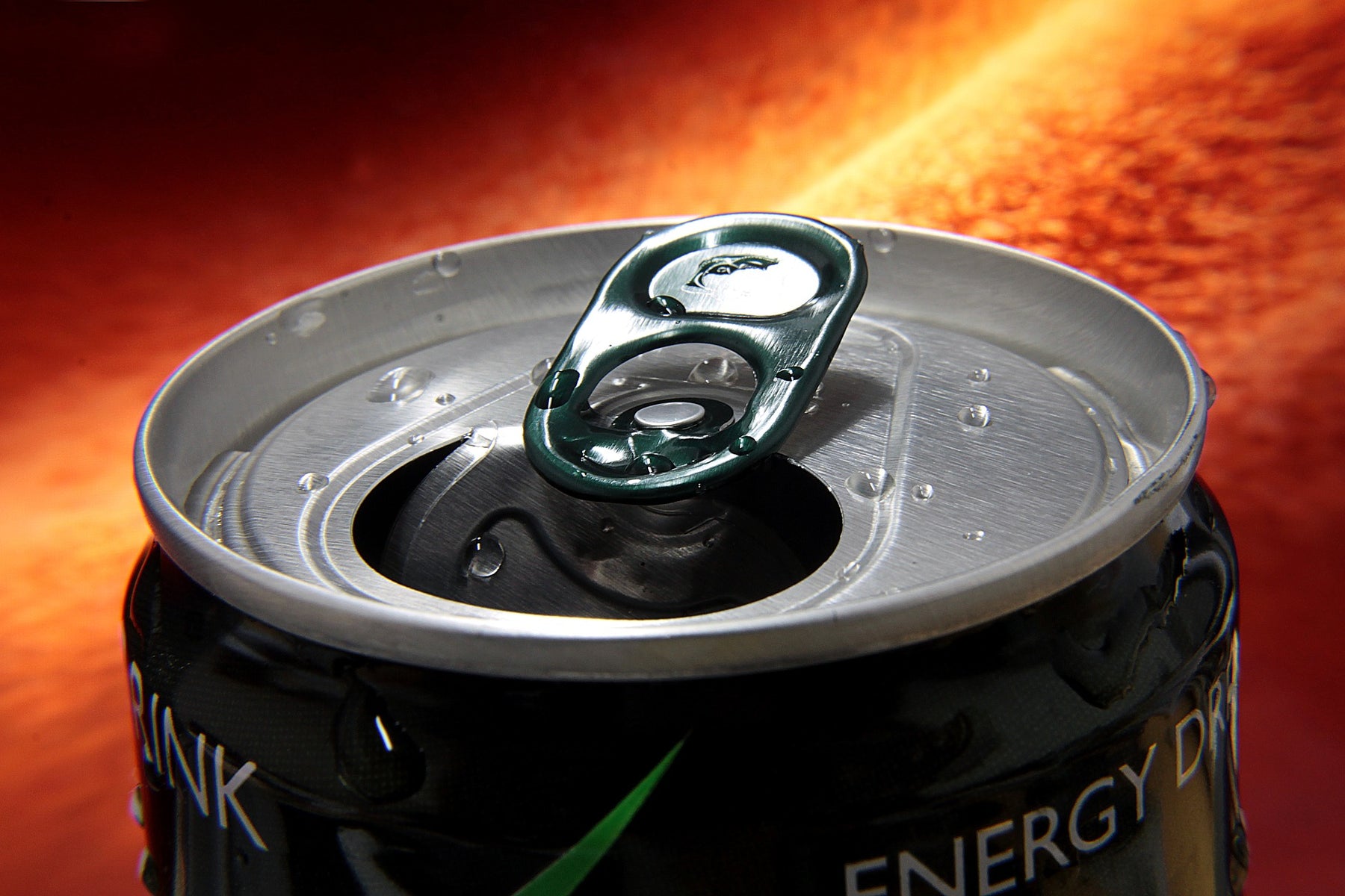 Top of an energy drink opened