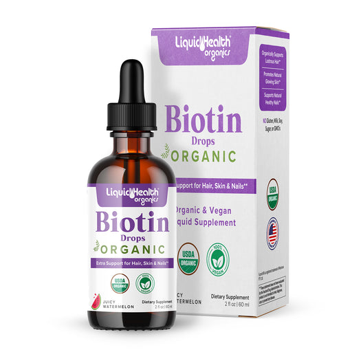 Liquid Health Organic Biotin Drops with Collagen Booster (20,000 mcg)