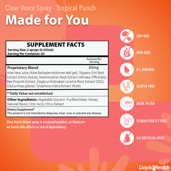 Liquid Health Vocal Spray – Clear Voice