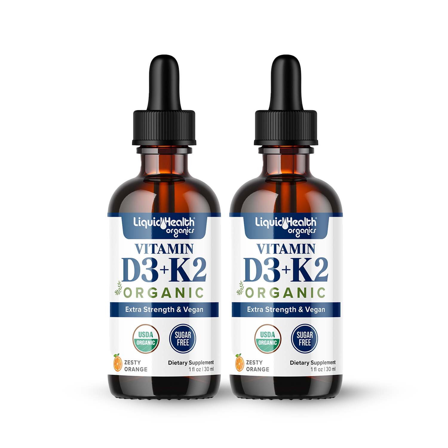 Two vitamin D3 K2 bottles