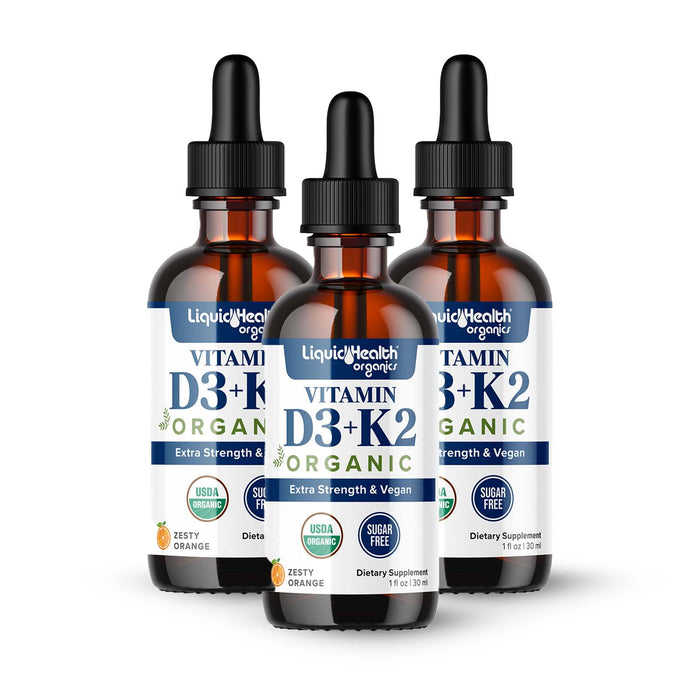 NEW! Organic Vitamin D3 Plus K2 Drops (5,000 IU Extra Strength)