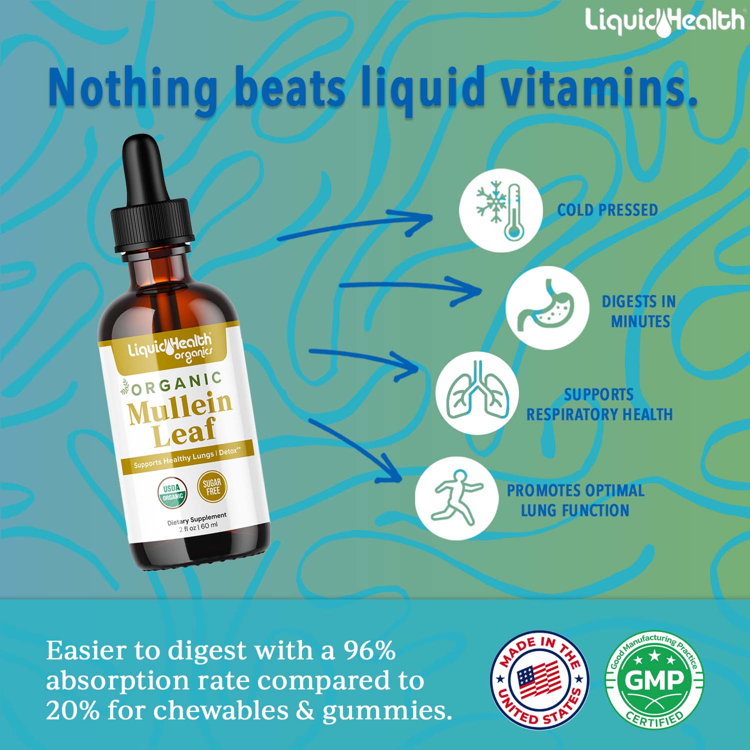 Liquid vitamins benefits with mullein extract drops