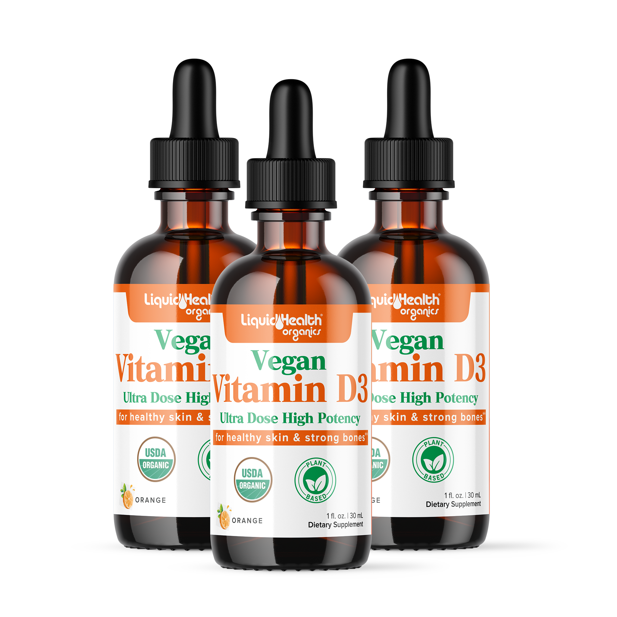 Organic Vegan Liquid Bariatric Vitamin D3 Three Bottles- Liquid Health 