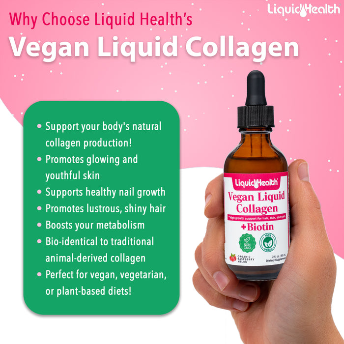NEW! Vegan Collagen Hair Growth Drops w/ Biotin | 100,000mcg | Skin, Healthy Hair & Nail Growth