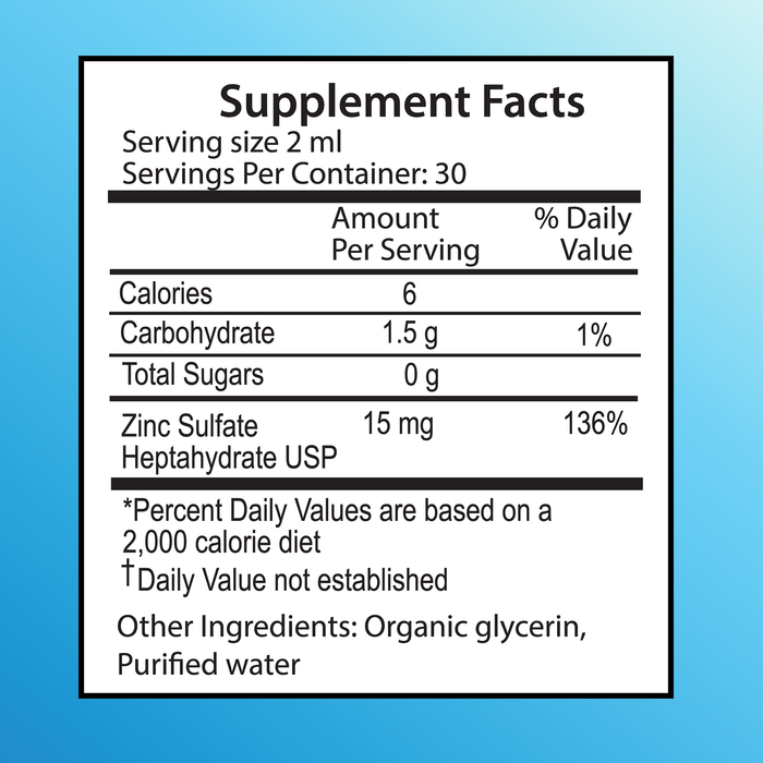 Liquid Health Zinc Supplement Facts