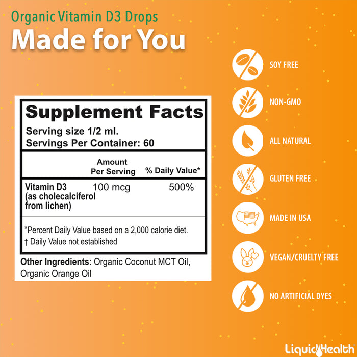 Organic Vegan Bariatric Liquid Vitamin D3