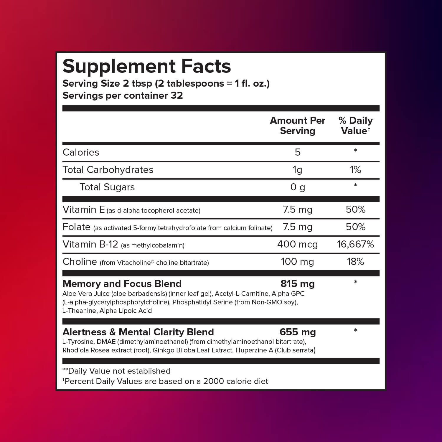 Liquid NeuroLogic Supplement facts