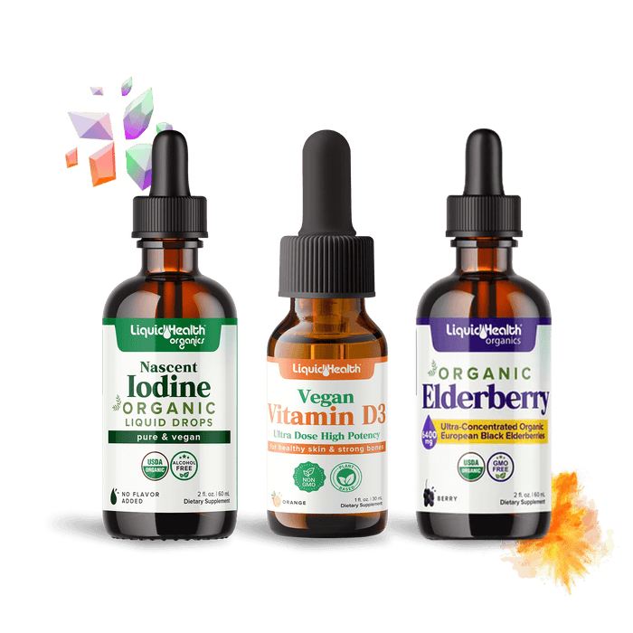 Liquid-Health--Elite-Immunity-Droppers-Bundle-Organic-Iodine-Vegan-D3-Organic-Elderberry