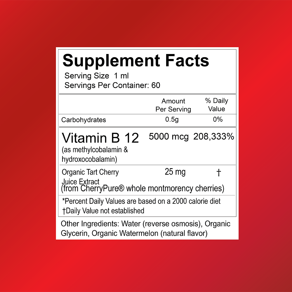 Liquid Health Organic B12 Supplement Facts
