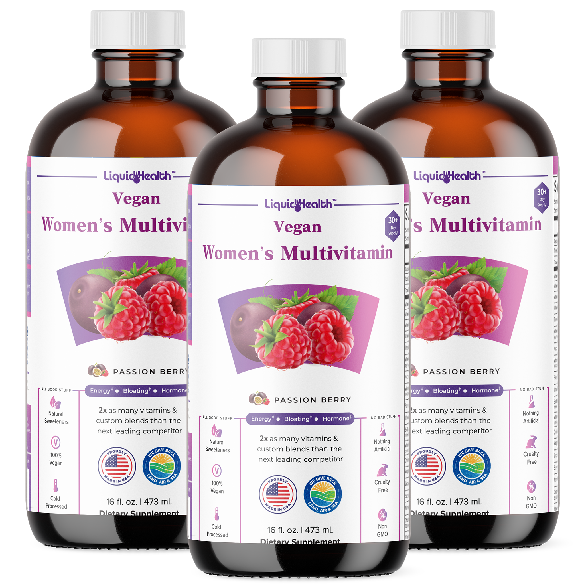 Liquid Health Vegan Women Multivitamin 3 bottles