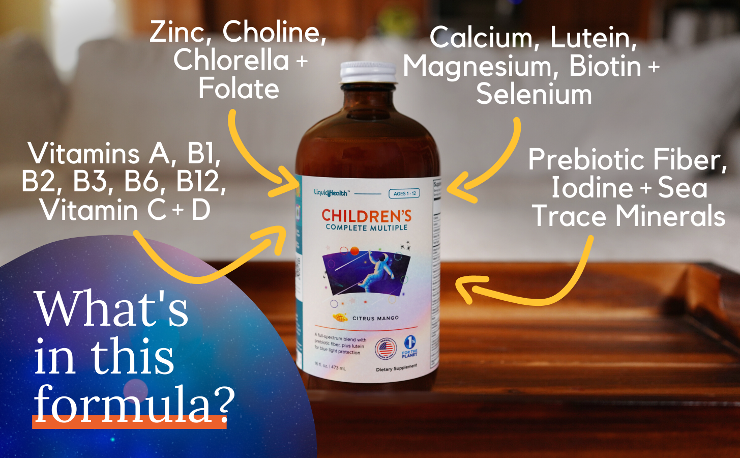Kids multivitamin formula ingredients and nutrients overview